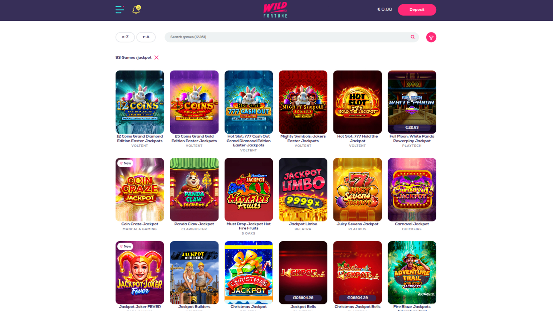 Jackpot sur ordinateur de Wildfortune Casino