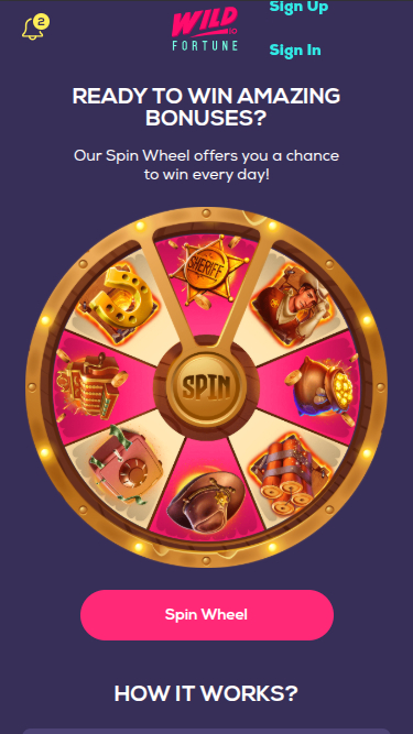 Roue de la fortune mobile de Wildfortune Casino