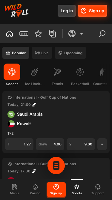 Sports mobiles de WindRoll Casino