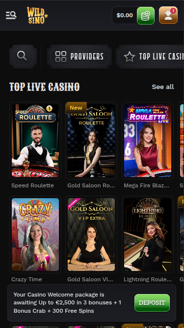Wildsino Casino mobiler Live-Dealer