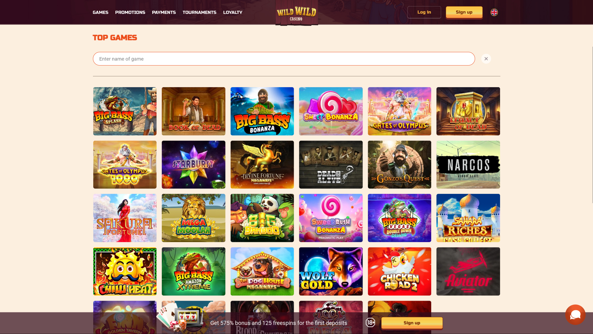 Giochi per desktop di Wild Wild Casino