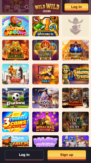 Giochi per dispositivi mobili del casinò Wild Wild