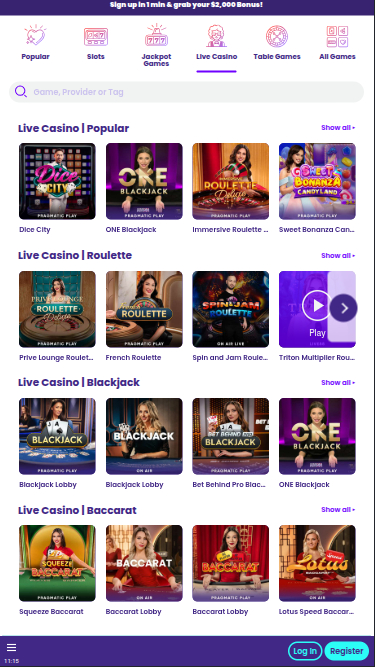 Wildz Casino mobiler Live-Dealer