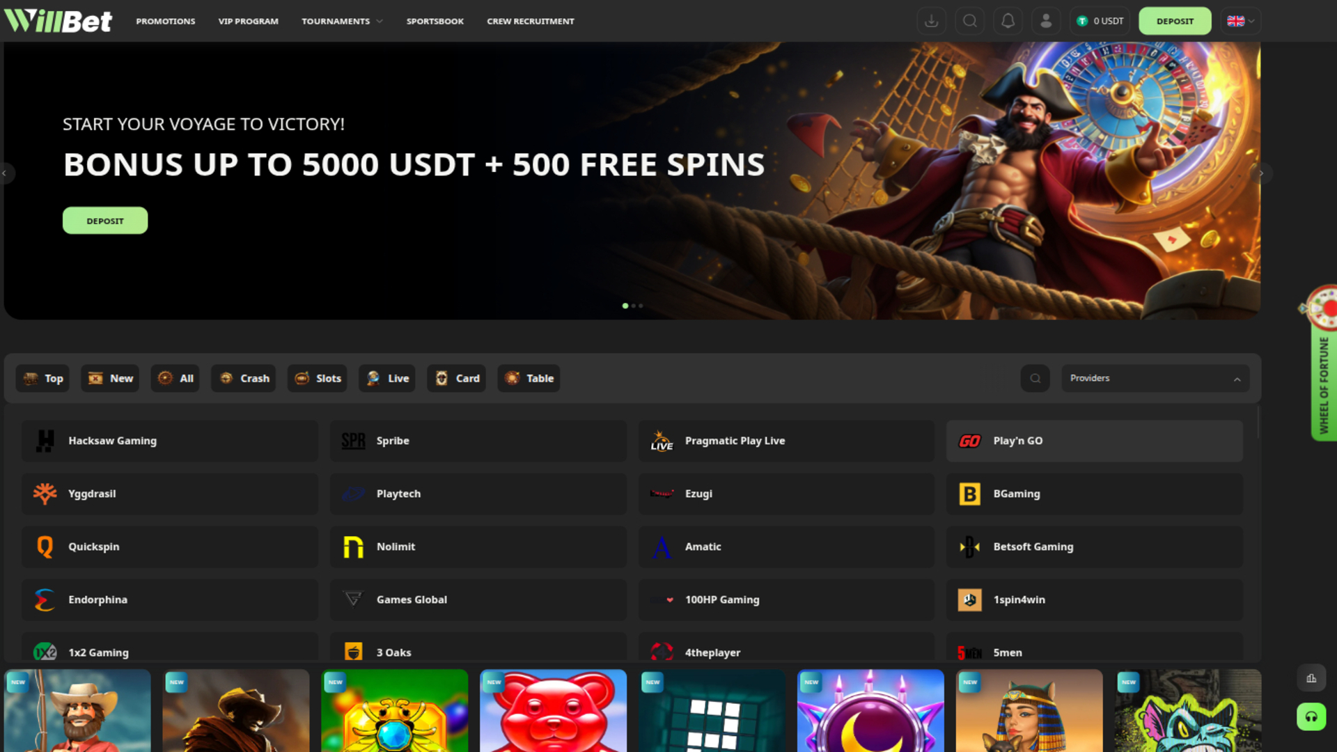 Développeurs de jeux de Willbet Casino sur ordinateur