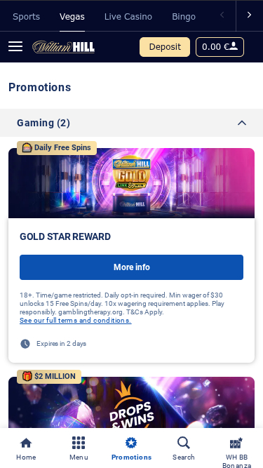 Promotions mobiles de Willbet Casino