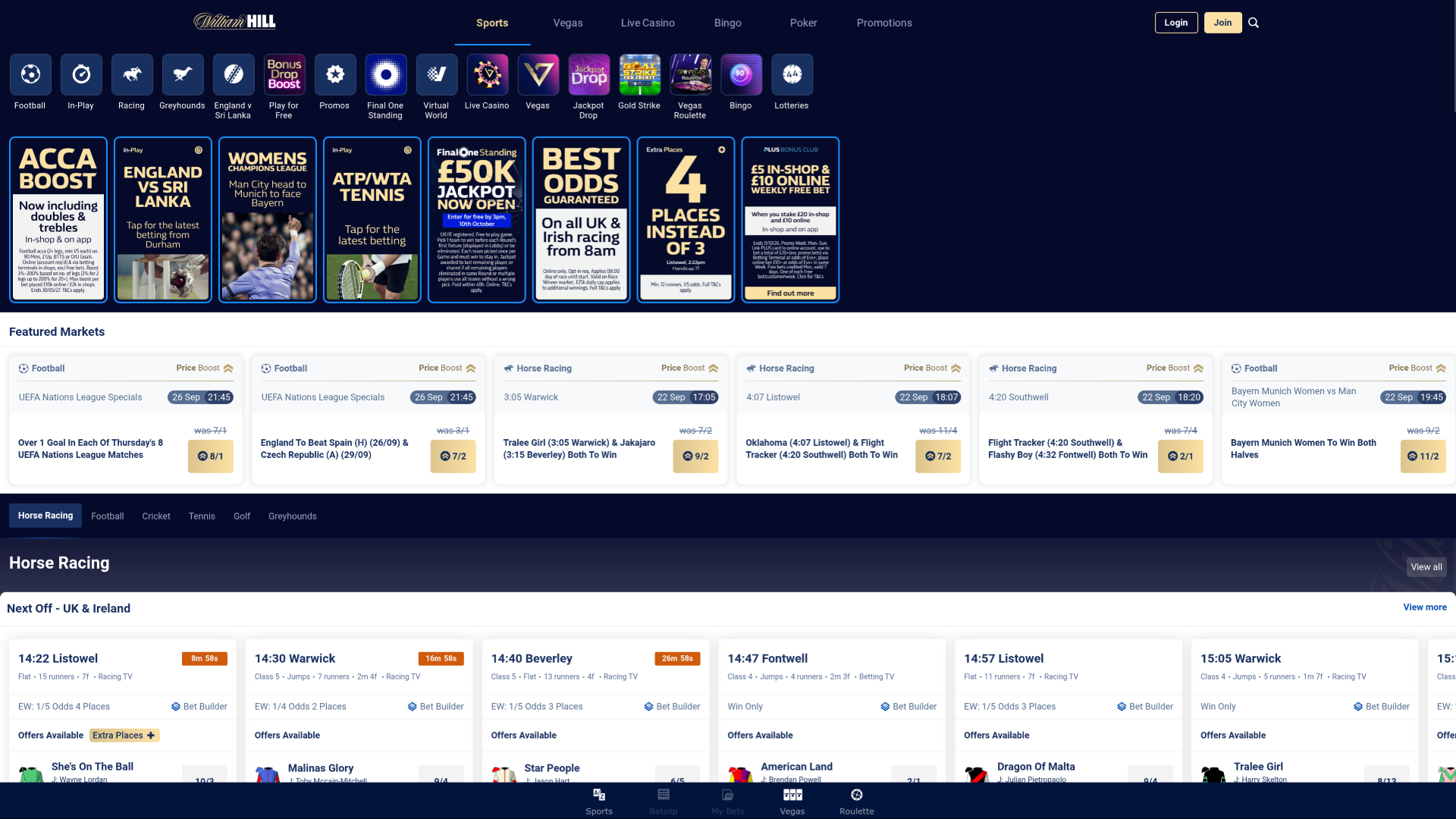 William Hill Casino Desktop Sports