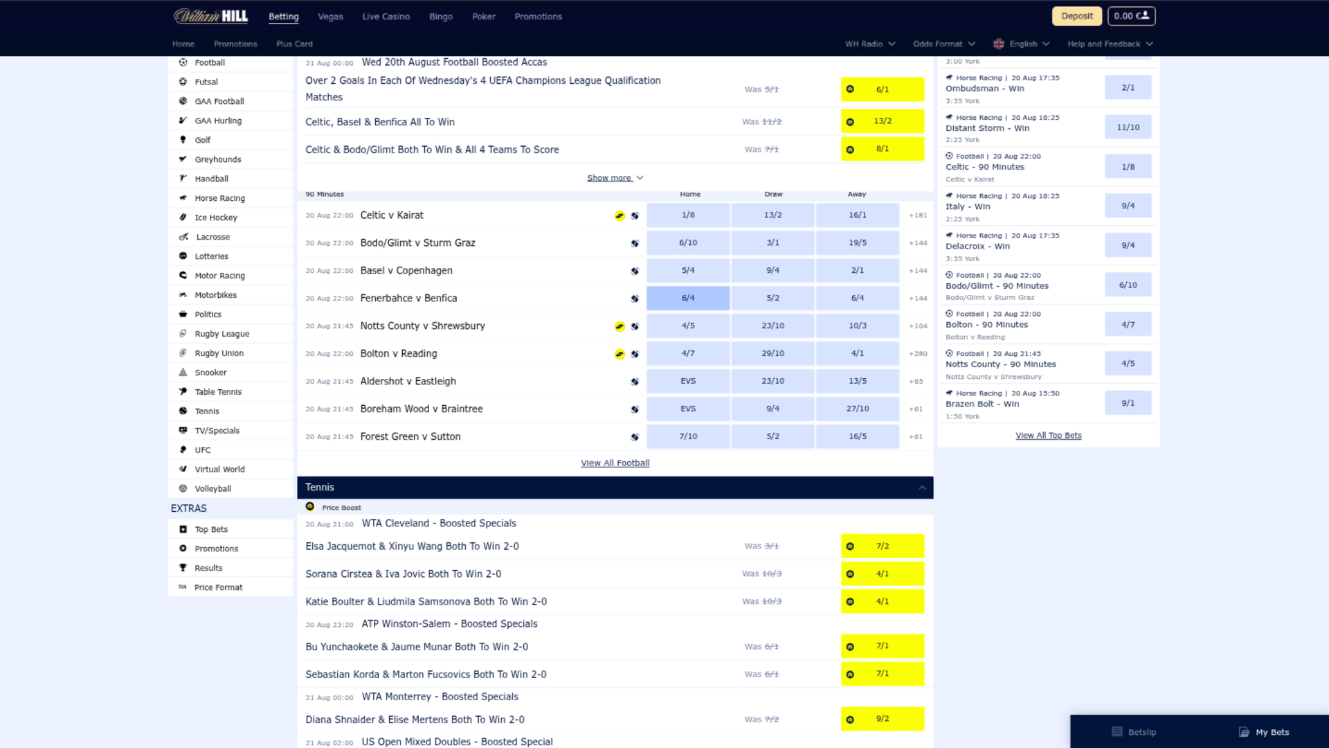 Deportes de escritorio de William Hill Casino