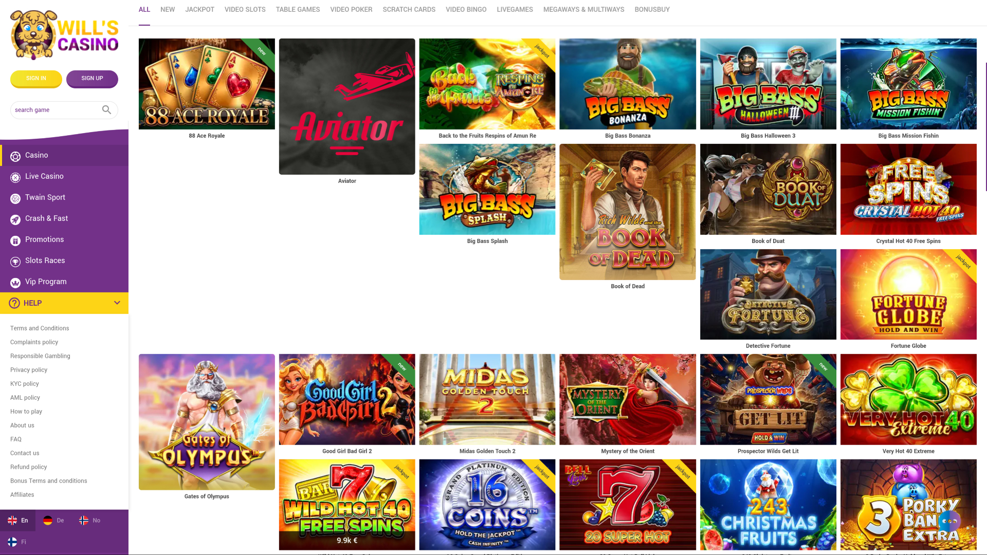 Wills Casino Desktop Games