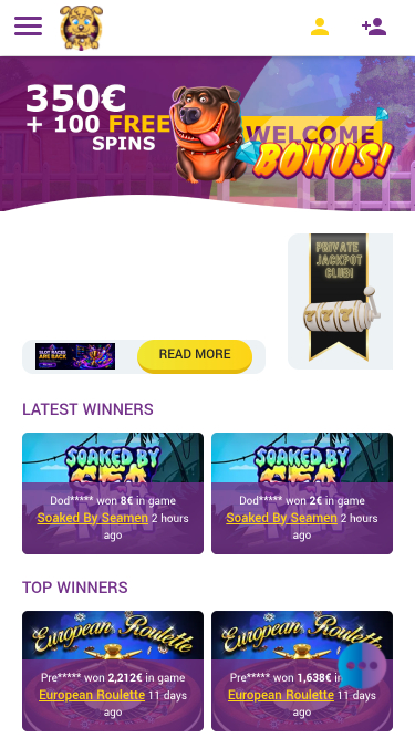 Wills Casino Mobile Homepage