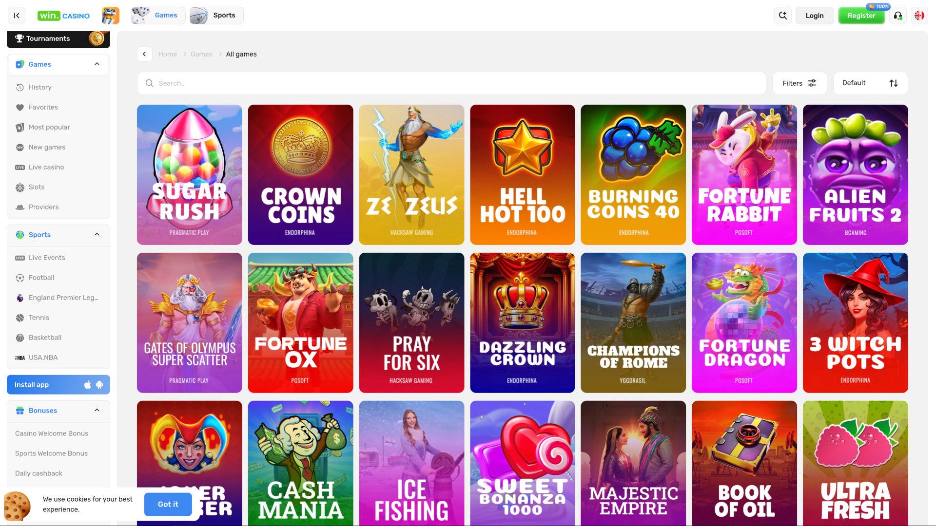 Win Casino Desktop Games