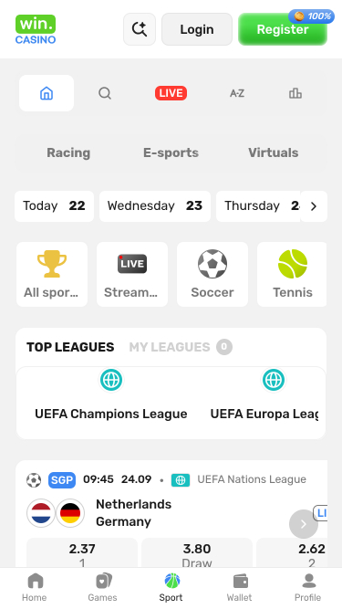 Win Casino Mobile Sports