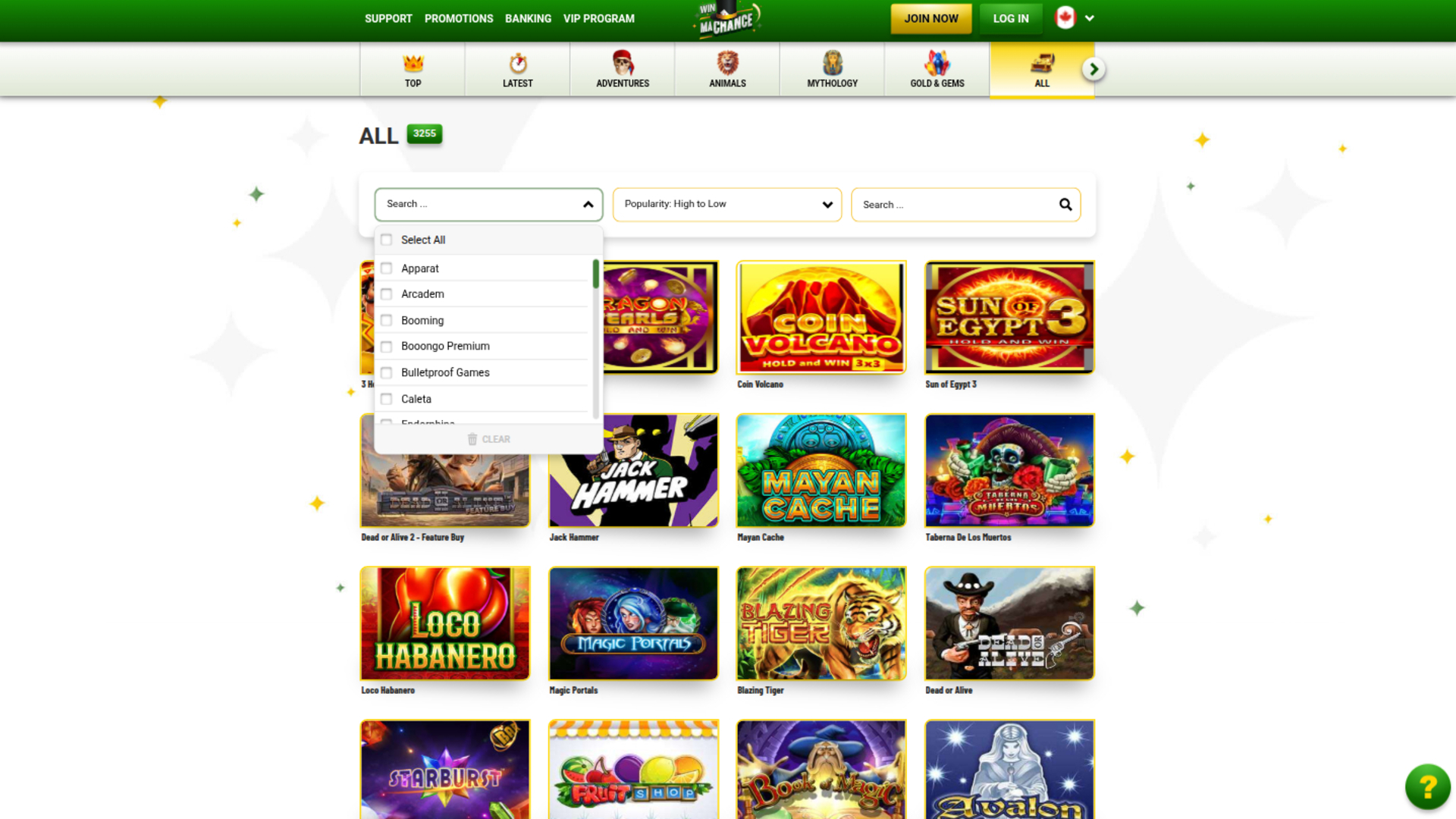 Sviluppatori di giochi desktop di Win Machance Casino