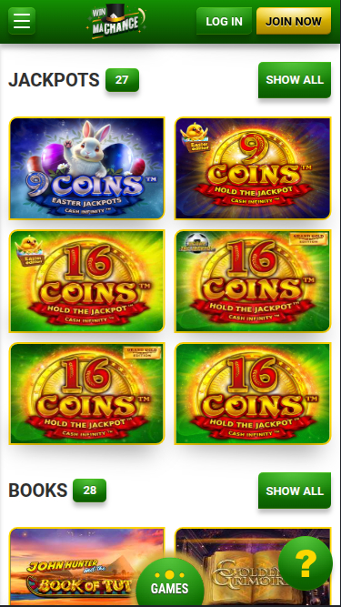 Jackpot mobile di Win Machance Casino