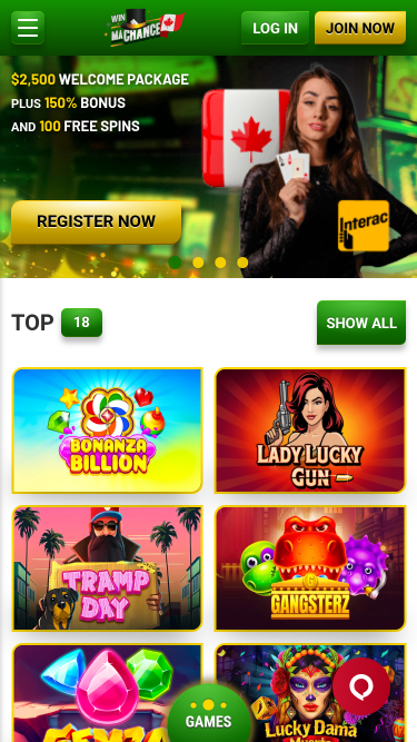 Win MaChance Casino モバイルホームページ