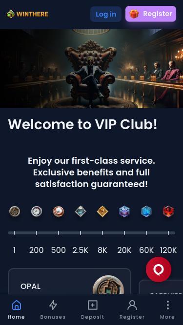 Win There Casino VIP mobile page