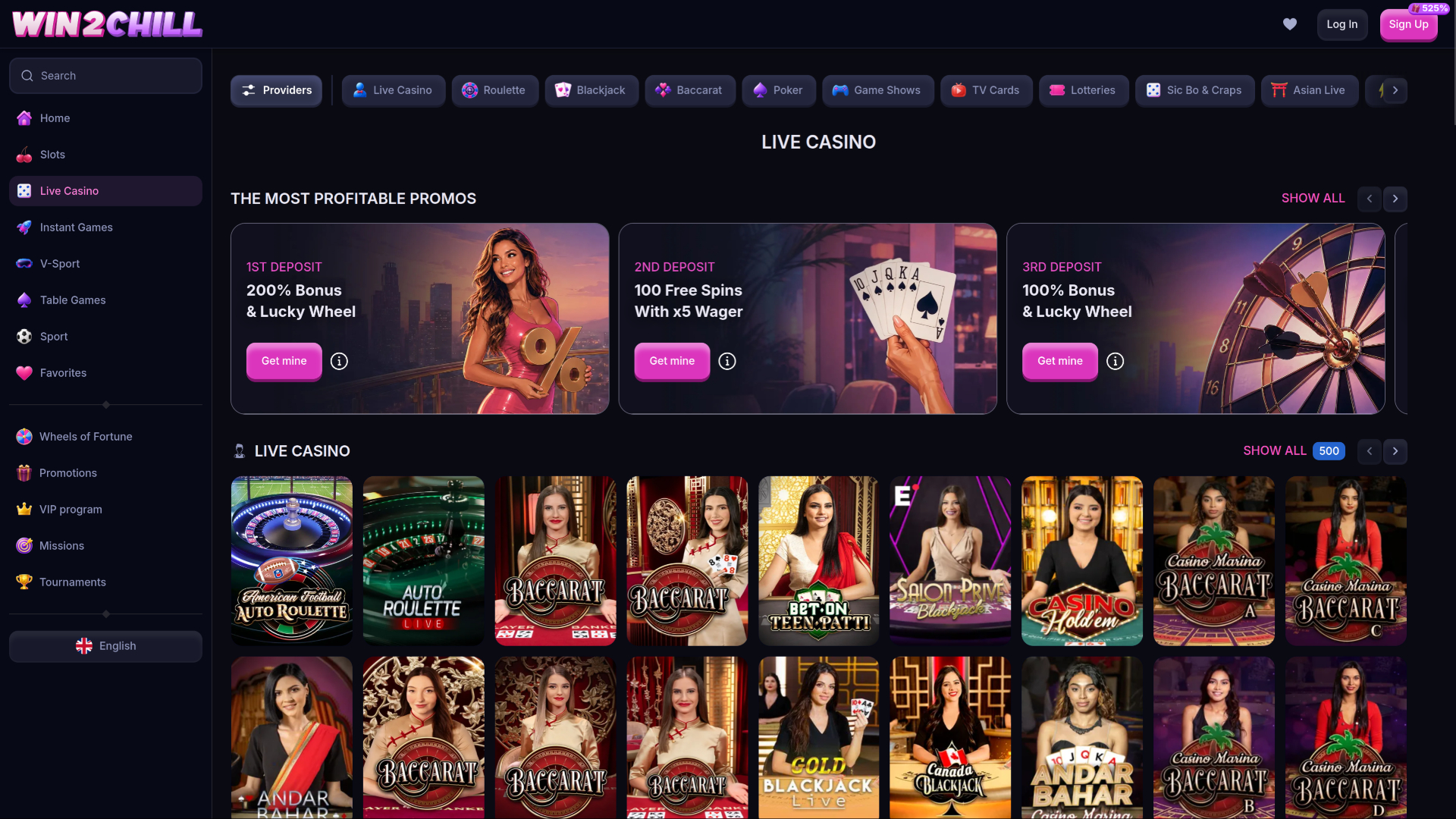 Win2chill Casino Desktop Live Dealer