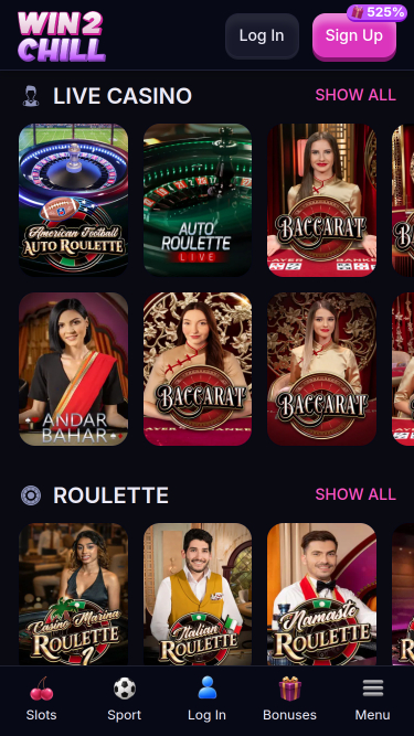 Win2chill Casino Mobile Live Dealer