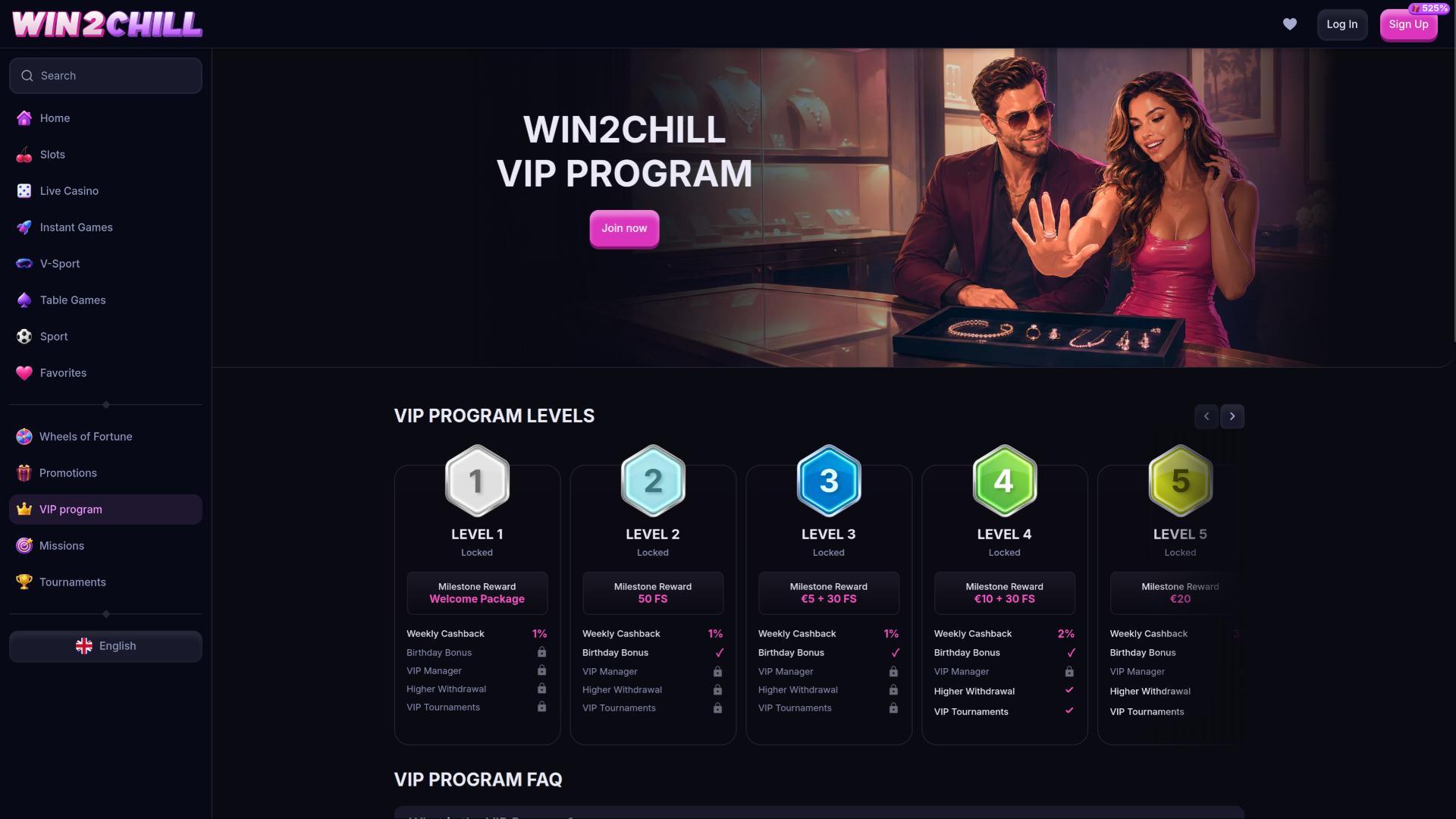 Win2chill Casino Desktop VIP