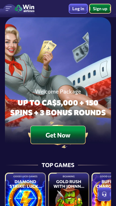 Winairlines Casino Mobile Homepage