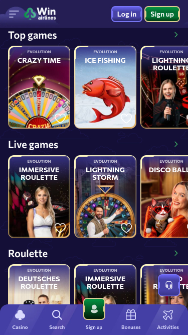 Winairlines Casino Mobile Live Dealer