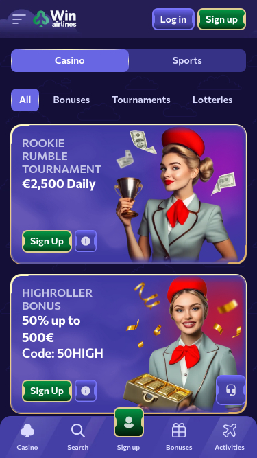 Winairlines Casino Mobile-Aktionen