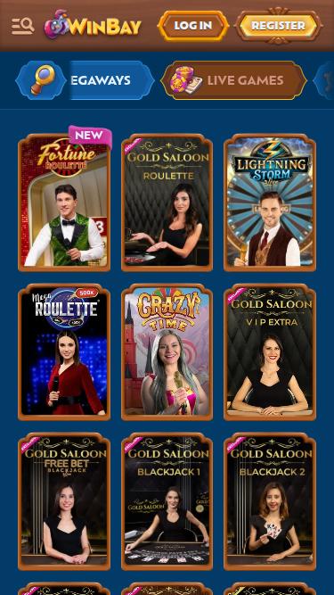 Croupier en direct mobile de WinBay Casino