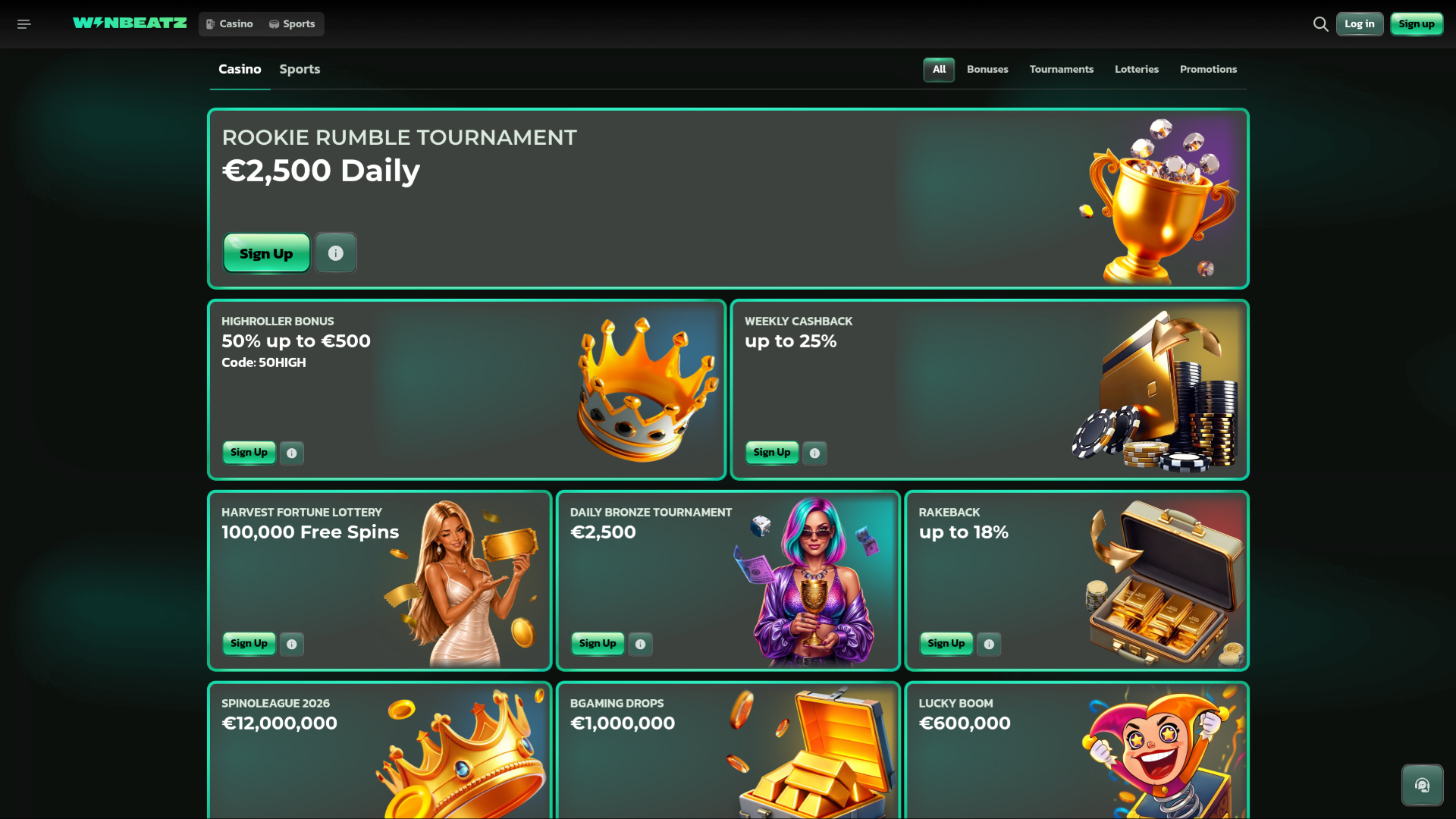 WinBeatz Casino Desktop-Aktionen