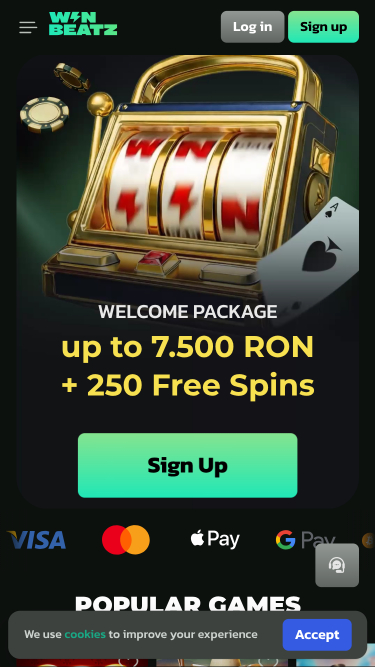 Page d'accueil du casino WinBeatz