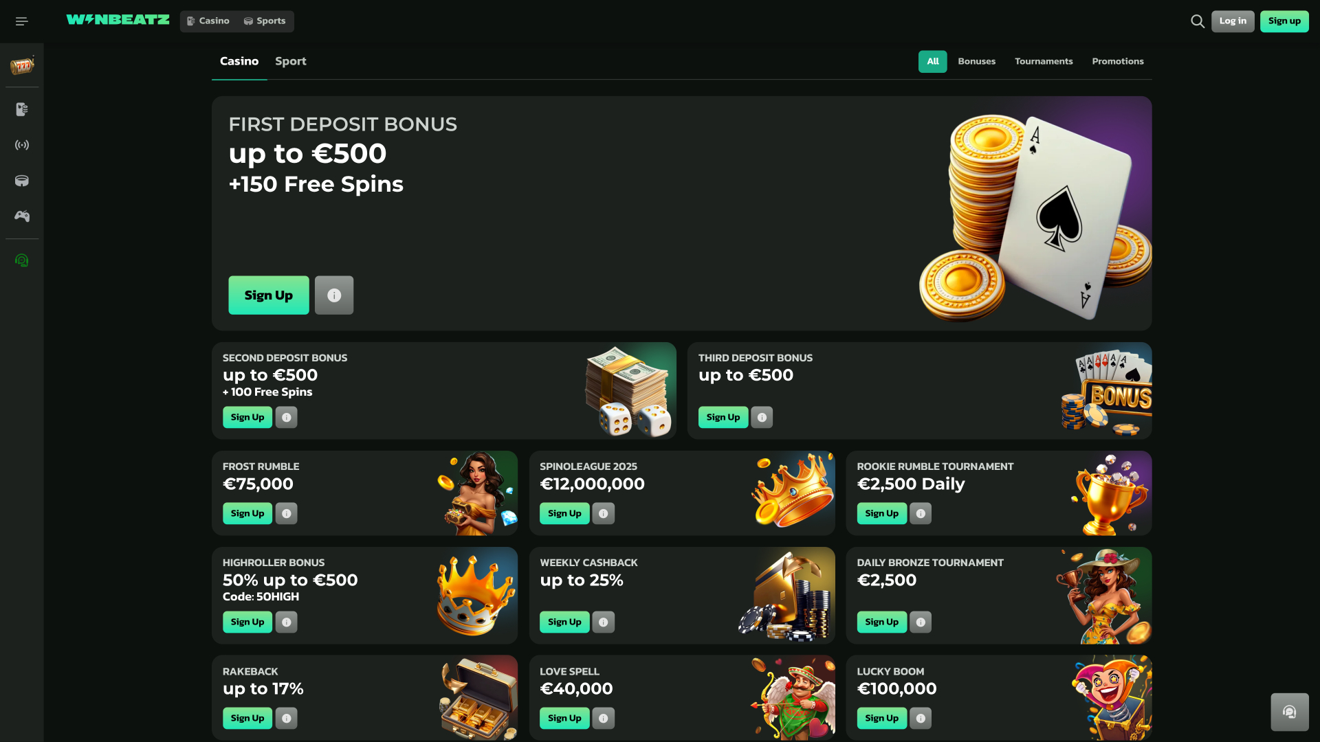 Promotions du casino WinBeatz