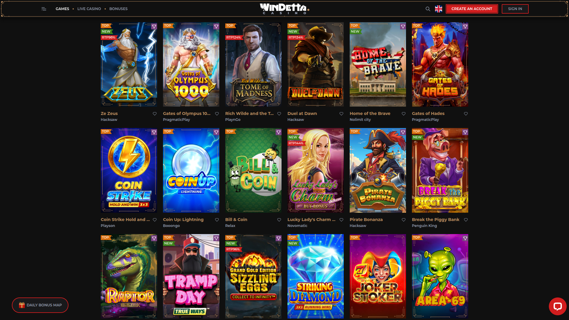 Giochi desktop di Windetta Casino