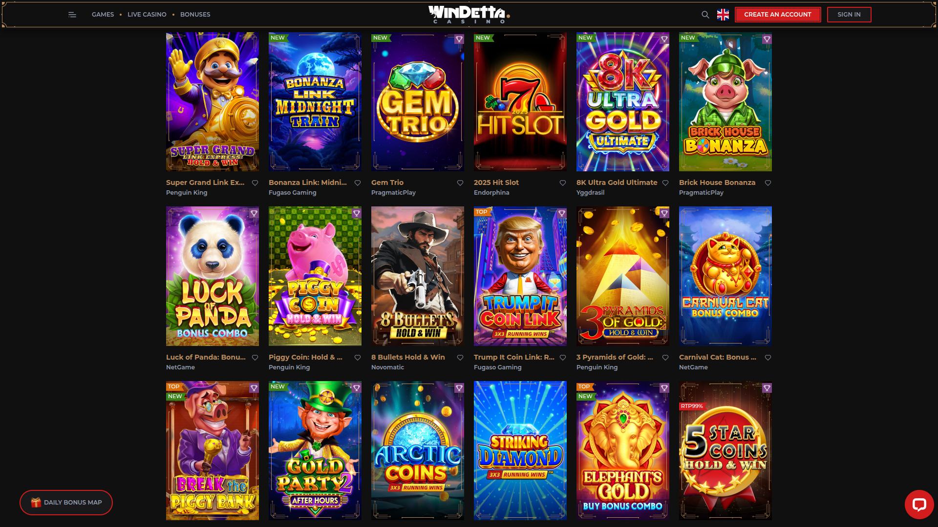Jackpot desktop di Windetta Casino