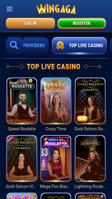 Croupier en direct mobile de WinGaga Casino