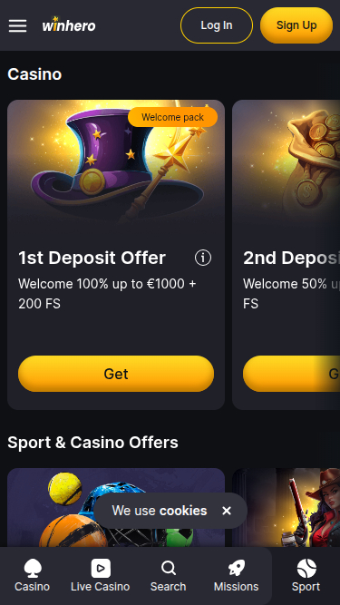 Promotions mobiles de WinHero Casino