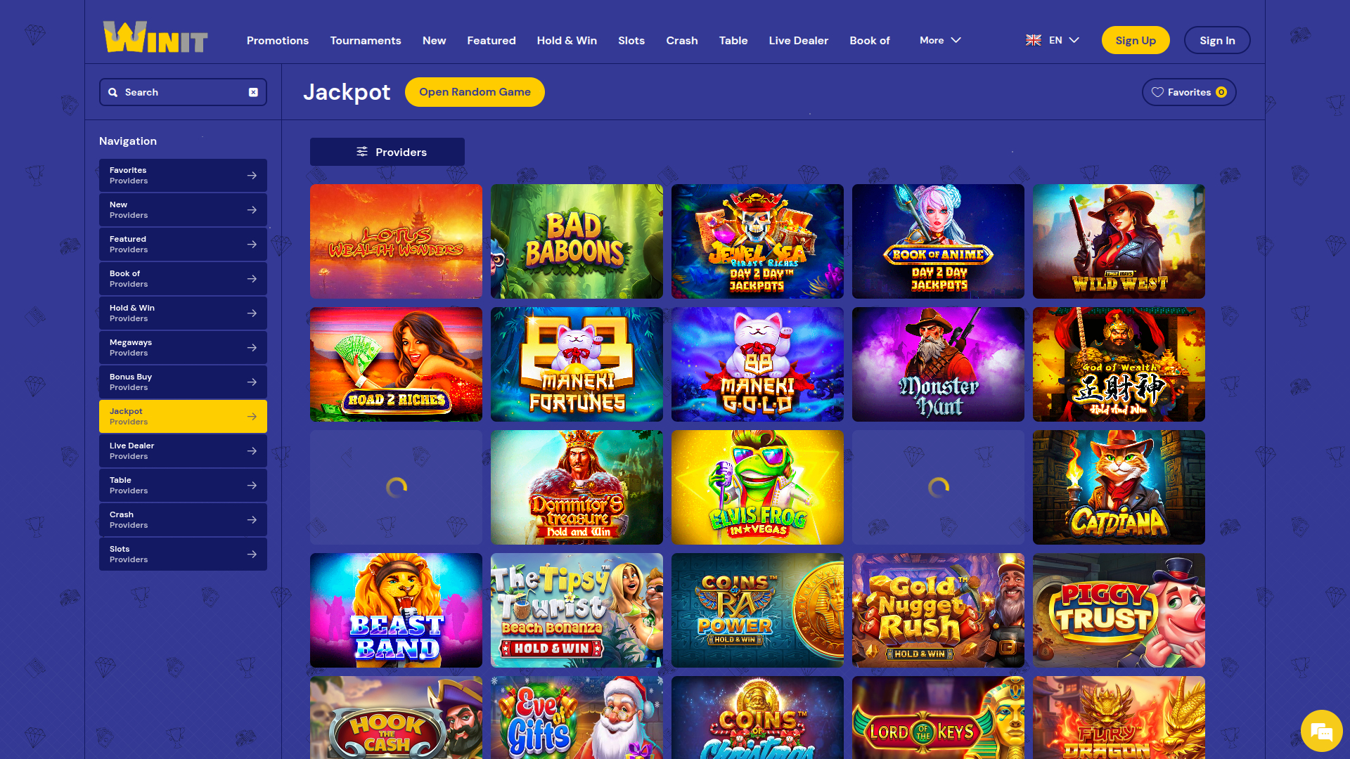 Jackpot de bureau de Winit Casino