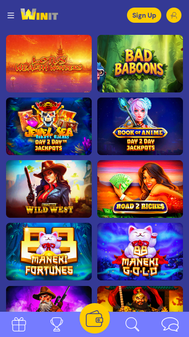 Jackpot mobile de Winit Casino