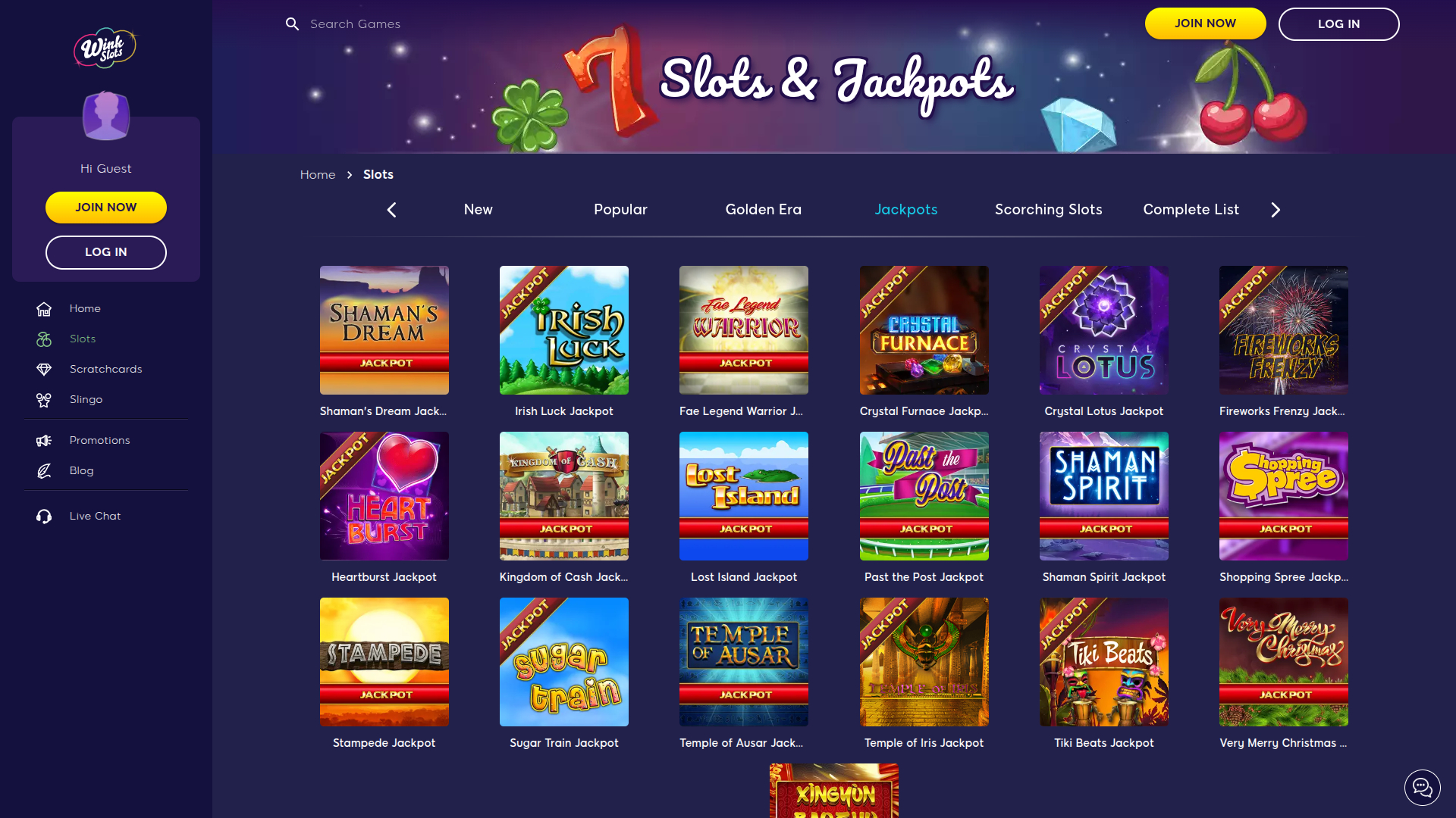 Bote de escritorio de Wink Slots Casino