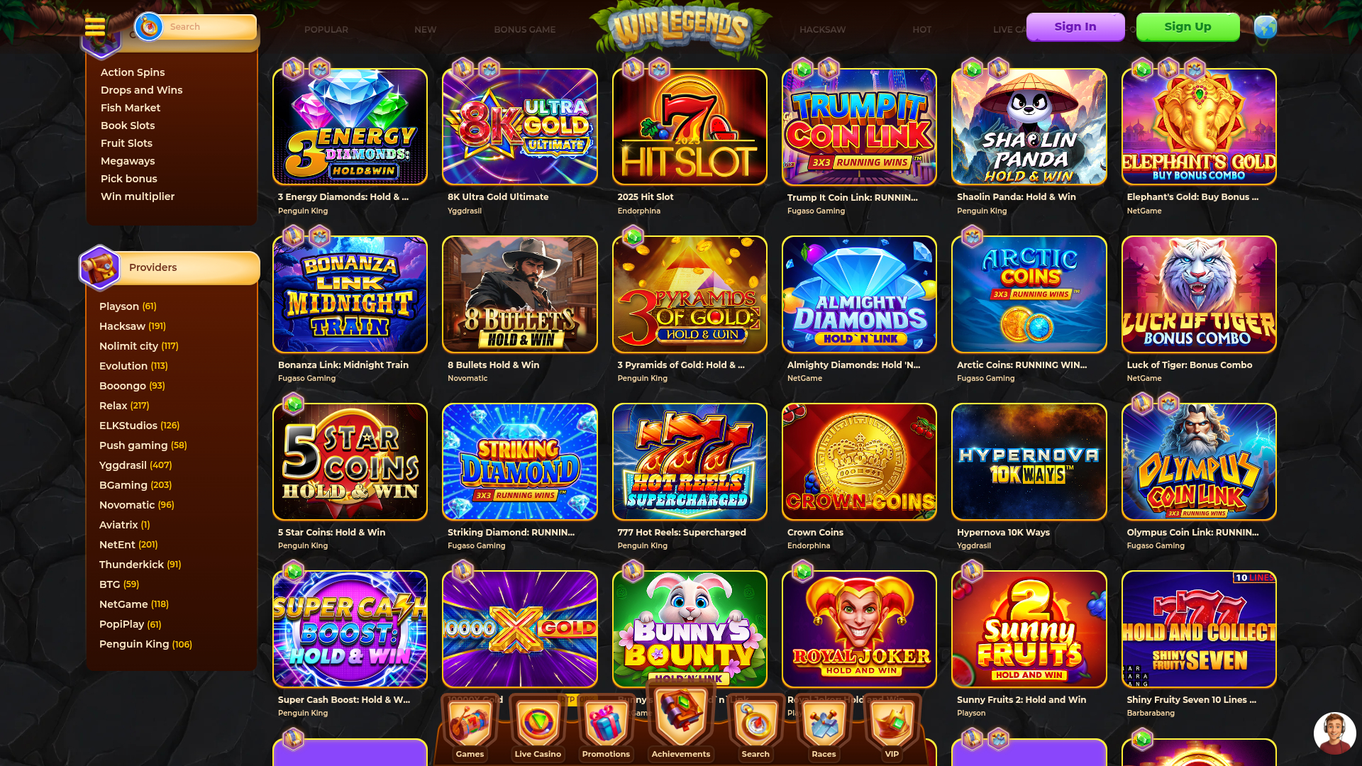 Jackpot de bureau de WinLegends Casino
