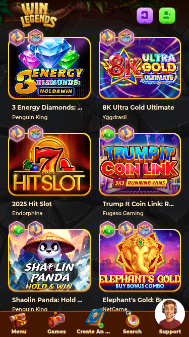 Jackpot mobile de WinLegends Casino