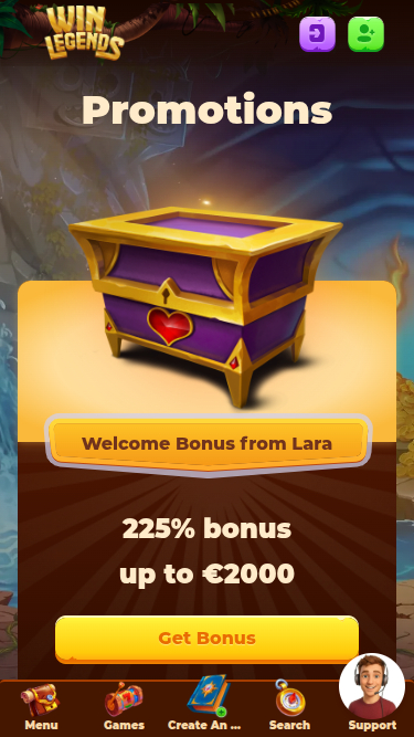 Promotions mobiles de WinLegends Casino