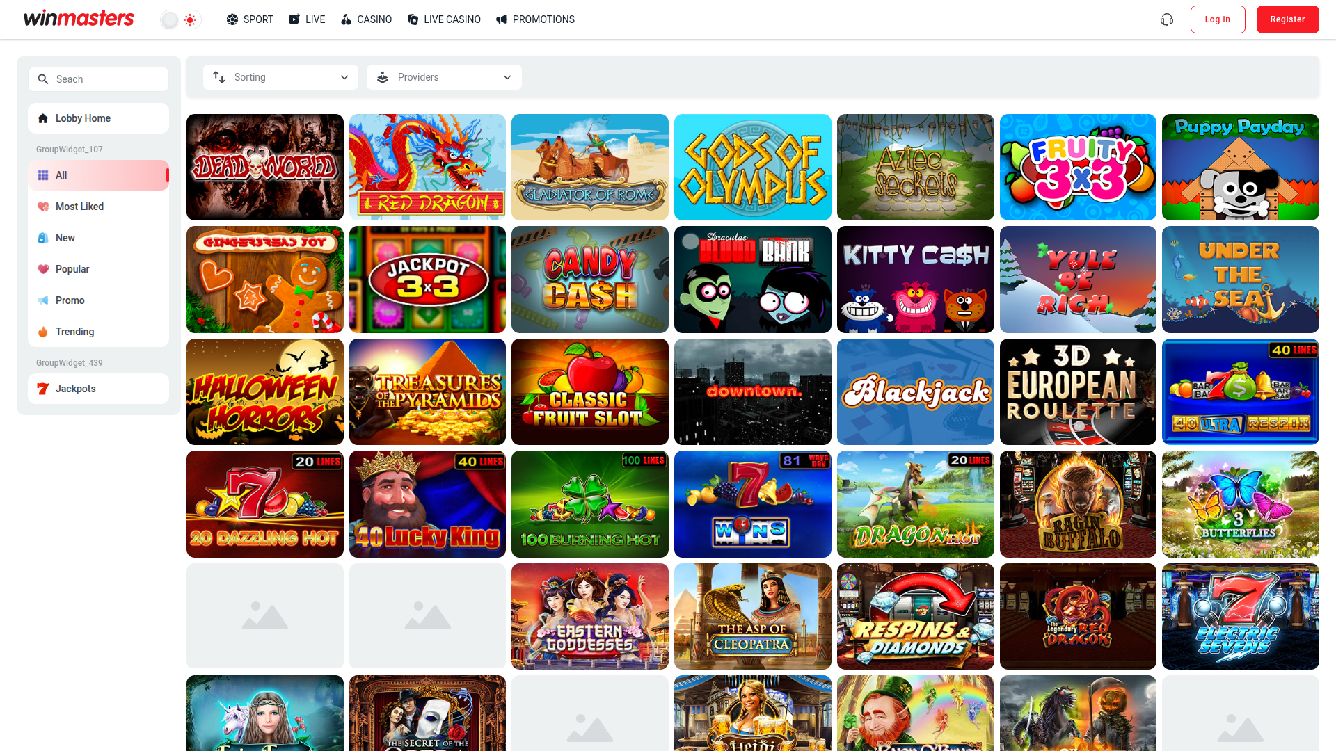 Jeux de bureau de WinMasters Casino