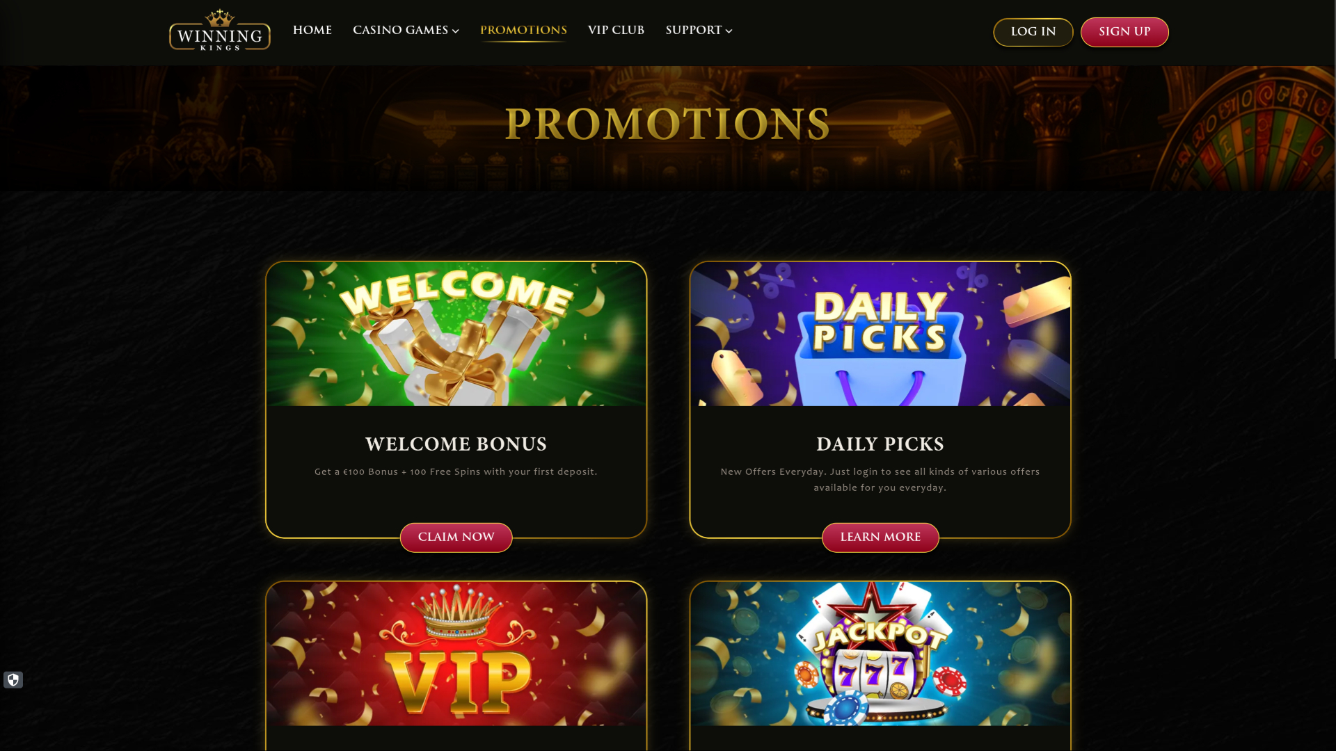 Promociones de escritorio de Winning Kings Casino