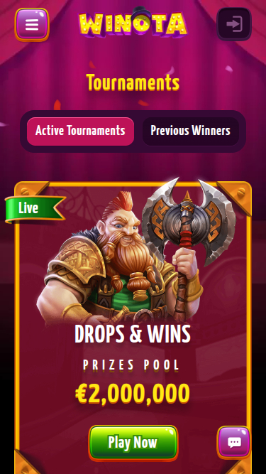 Tournois mobiles de Winota Casino