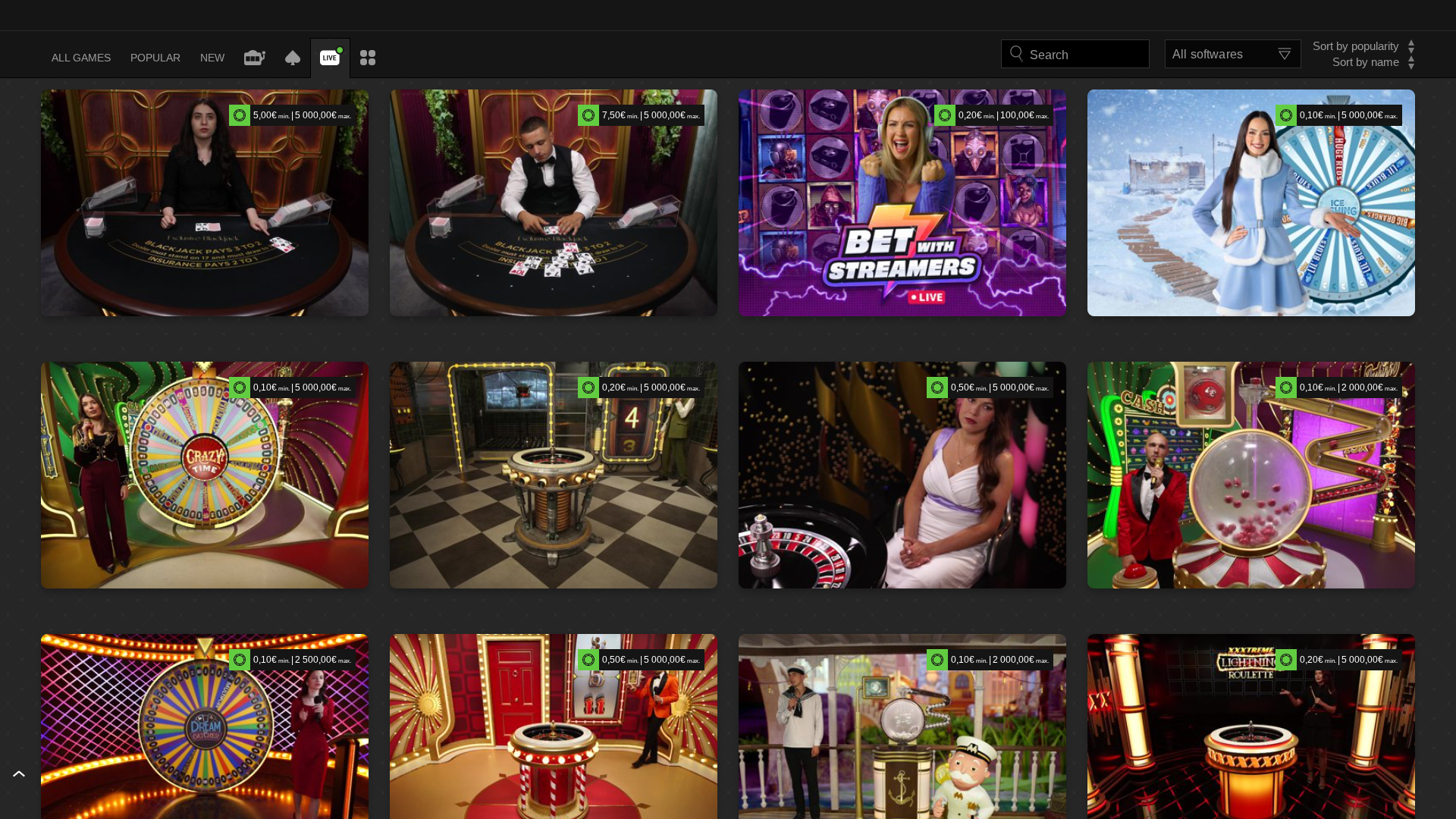 Croupier en direct sur ordinateur de WinOui Casino