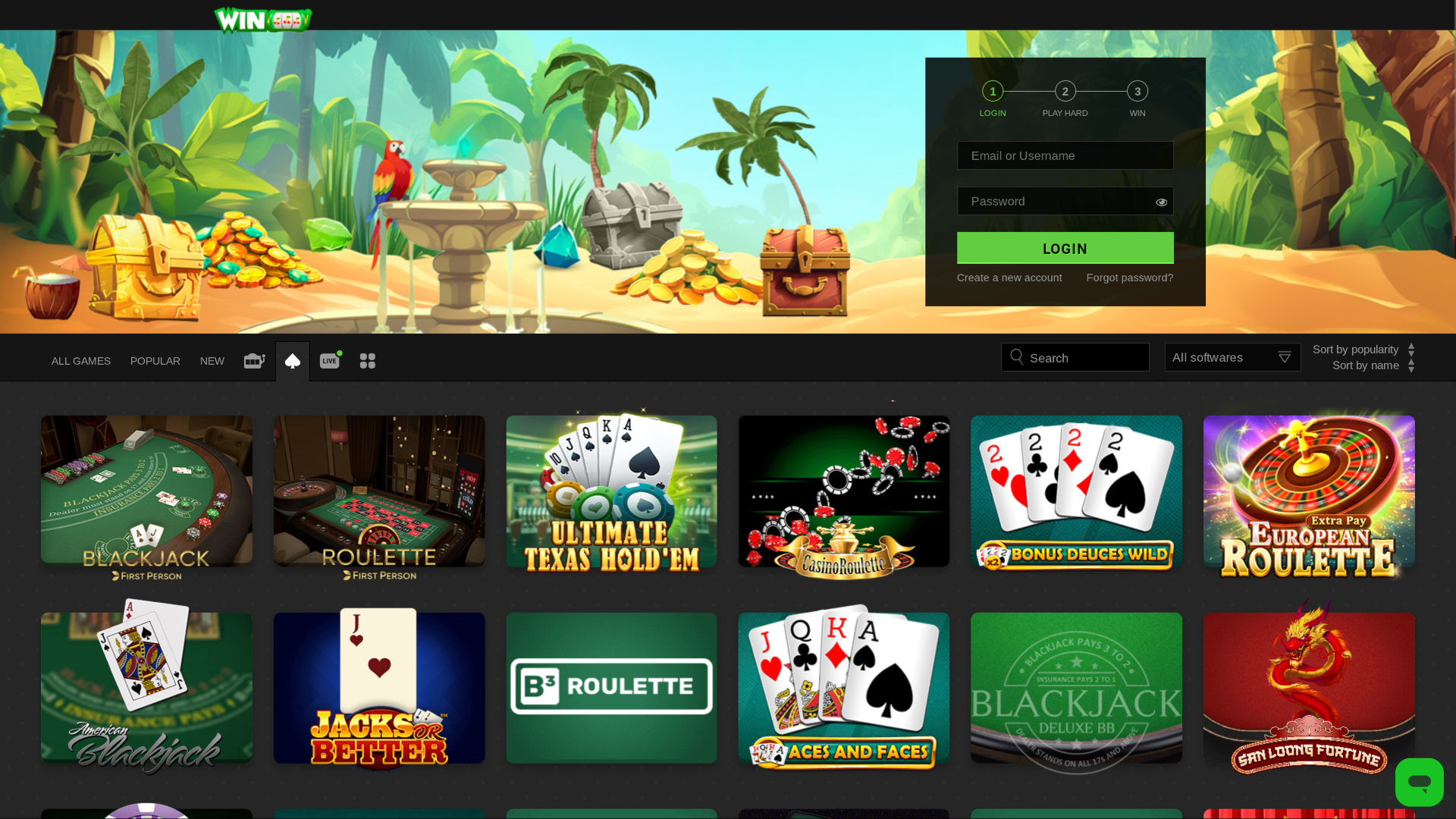 Настольные игры казино WinOui для настольных компьютеров