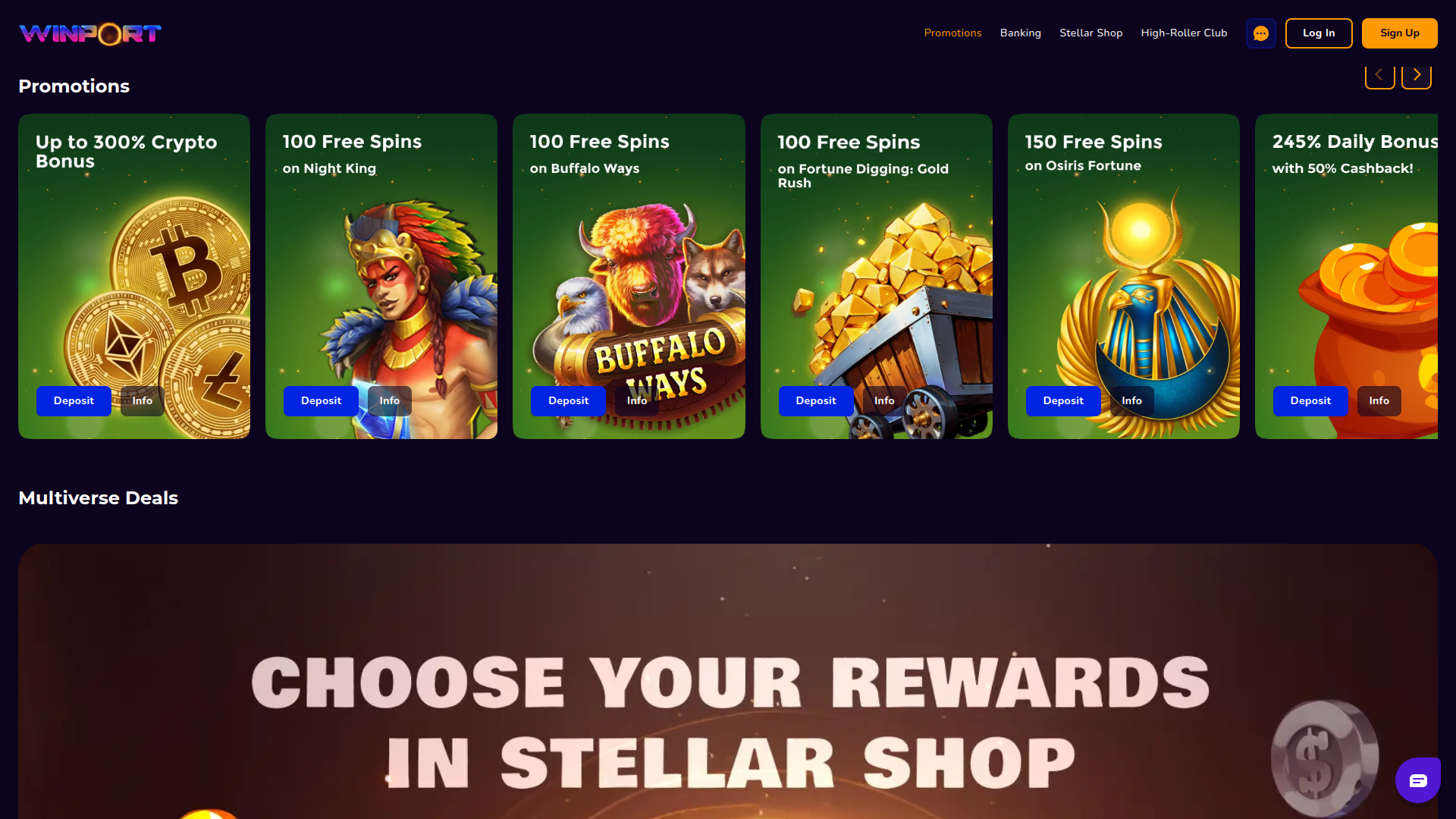 WinPort Casino Desktop-Aktionen