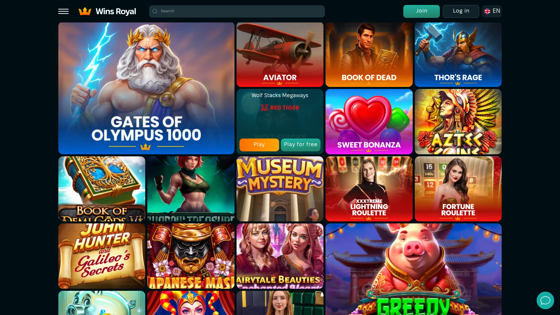 Giochi per computer di Wins Royal Casino