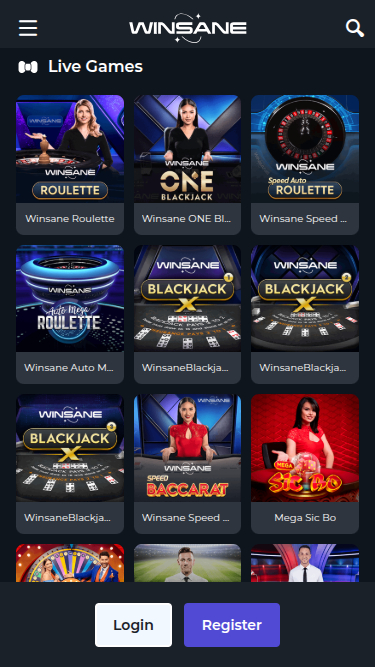 Winsane Casino Mobile Live Dealer