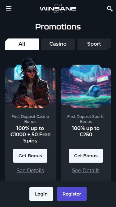 Winsane Casino Mobile Promotions
