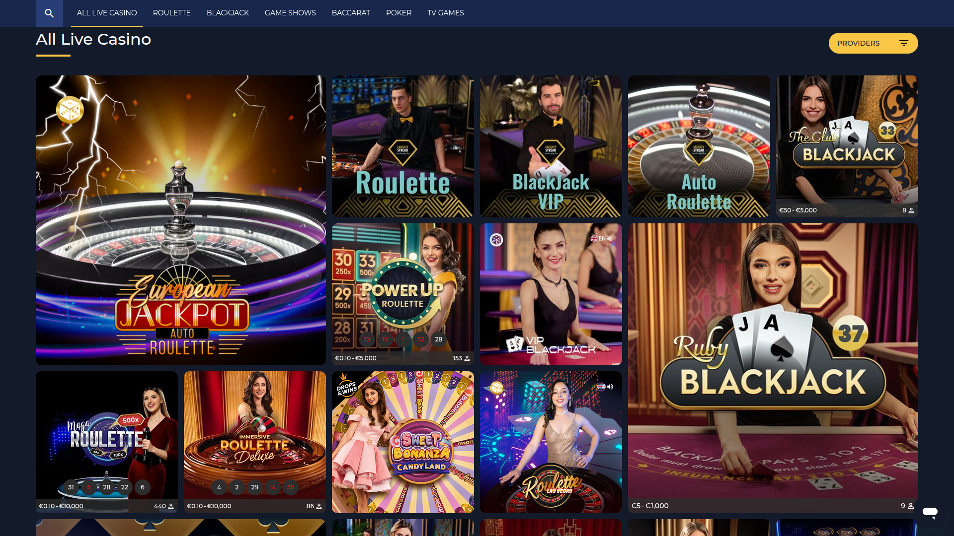 Croupier en direct sur bureau de Winscore Casino