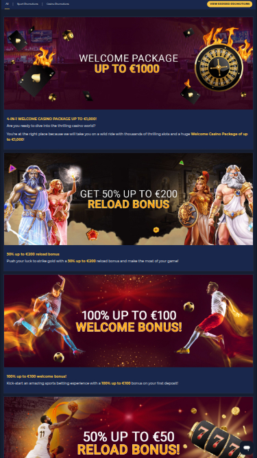 Promotions mobiles de Winscore Casino